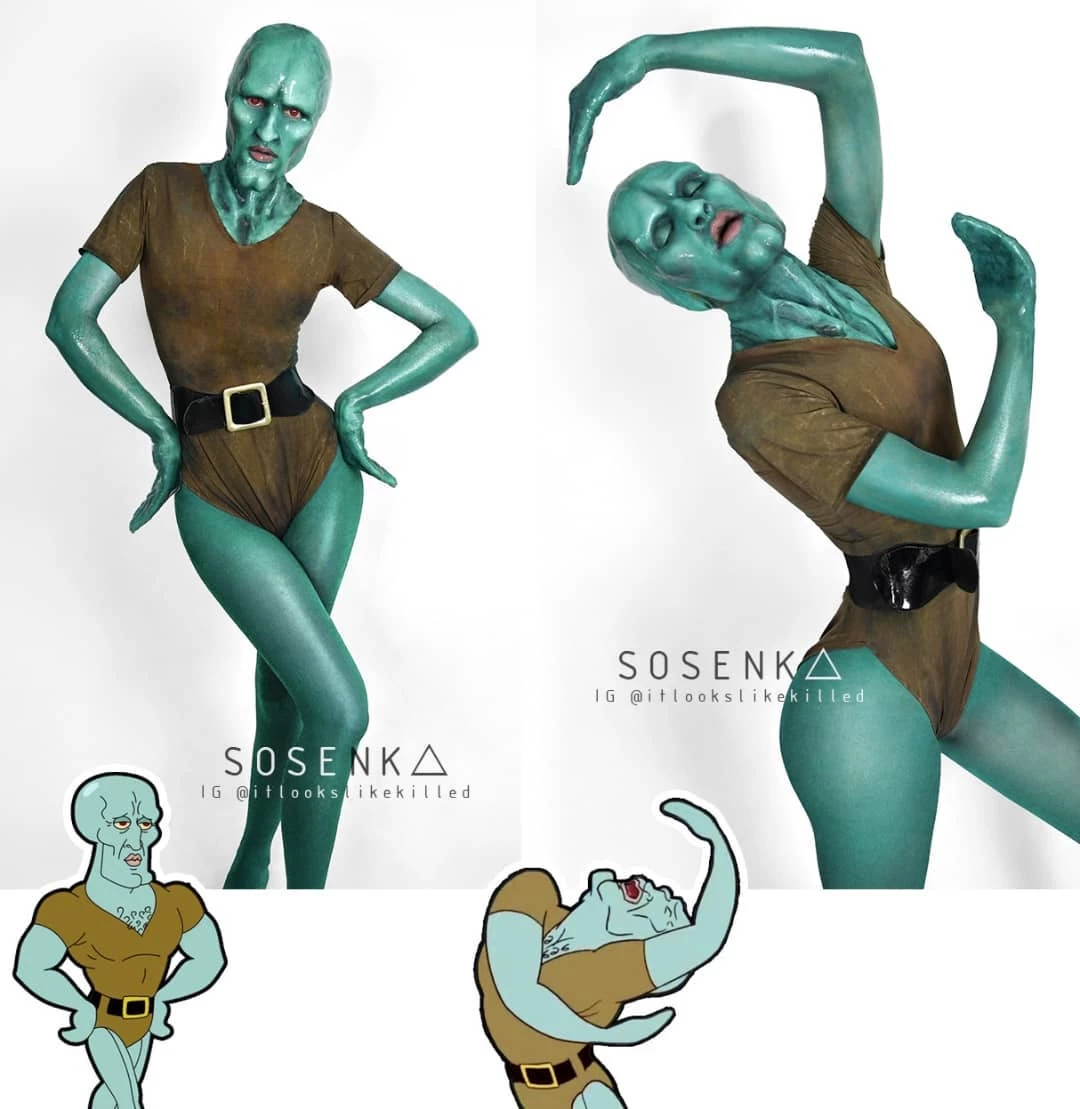 One Of Sosenka's Best Works, Handsome Squidward. Imagine The Amount Of Work She Had To Put In