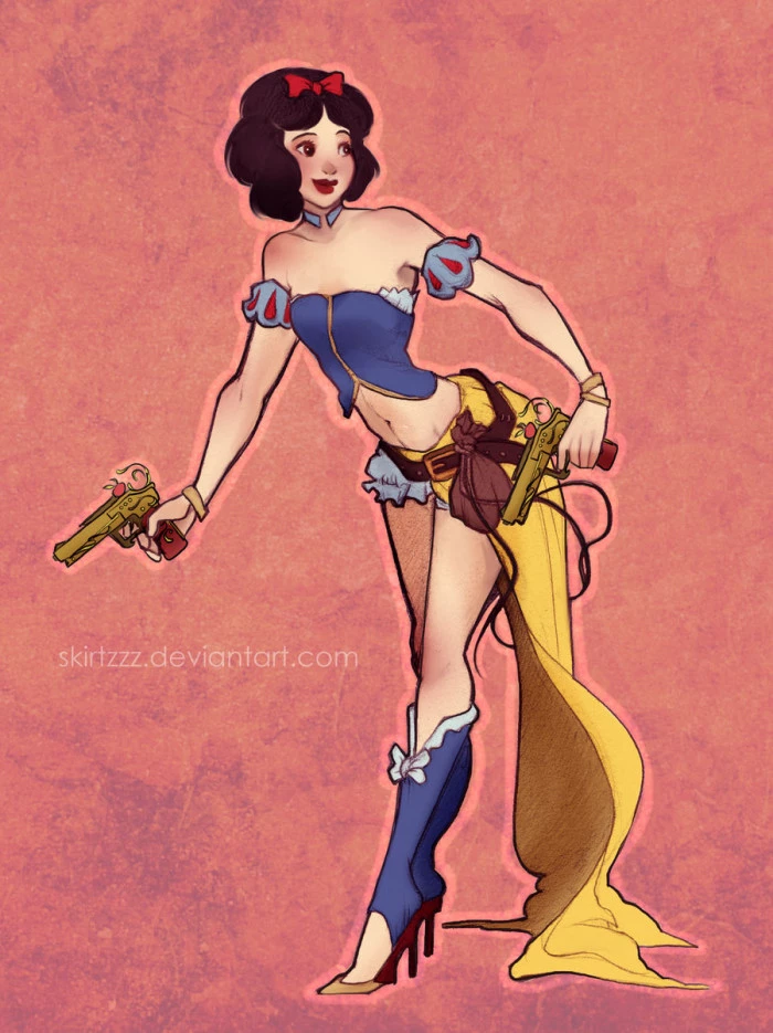 Snow White Dual-Wields A Pair Of Golden Pistols. Must Be Rare Items