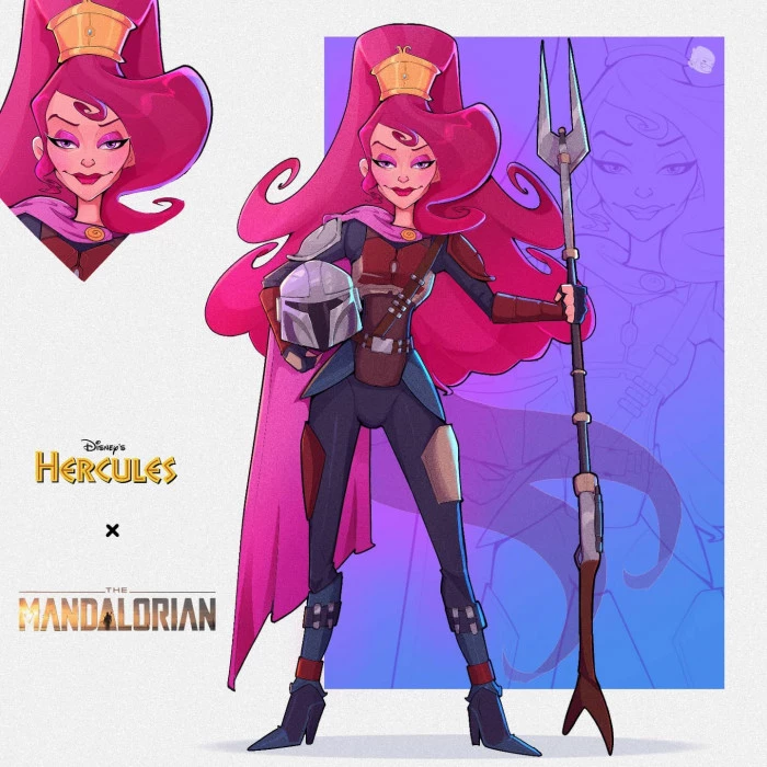 In This Picture, We Have Megara From Hercules In The Mandalorian Outfit