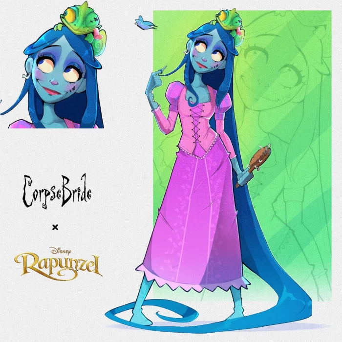 The Corpse Bride Is Donning Rapunzel’s Iconic Dress, And Honestly I Couldn’t Tell The Difference