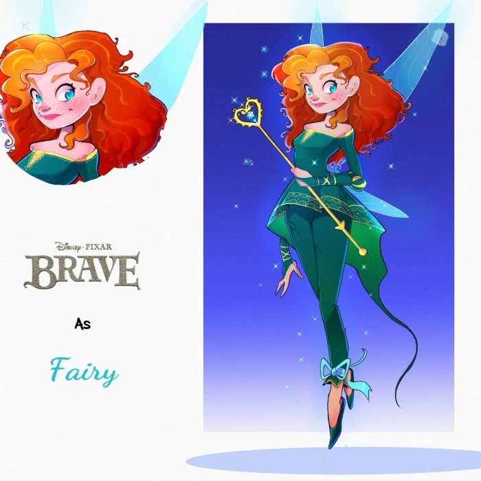 I Can Never Imagine Merida As A Fairy, But That Emerald Dress Looks Good On Her