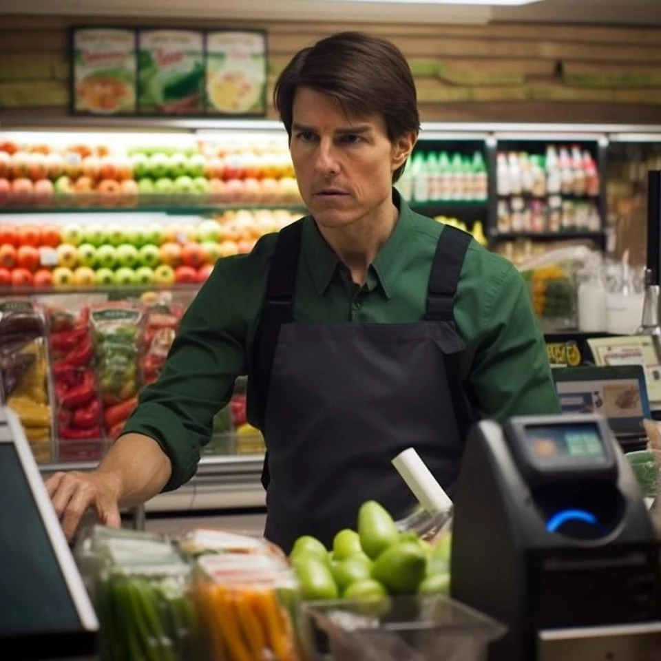 Tom Cruise (Mission: Impossible) Works As A Supermarket Cashier