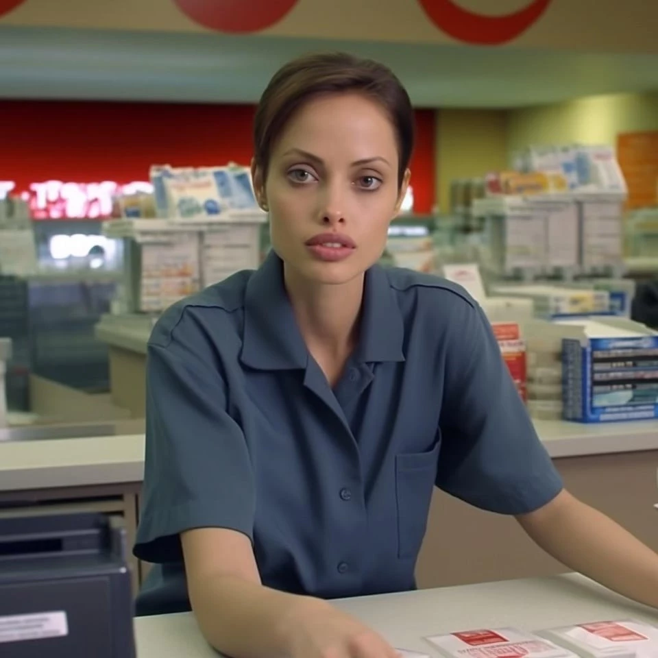 Angelina Jolie (Mr. & Mrs. Smith) Is Also A Supermarket Cashier