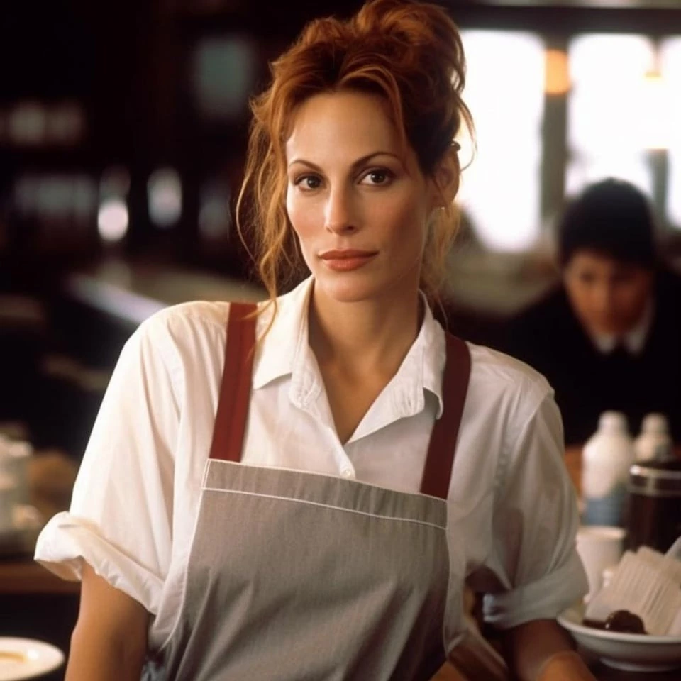 Julia Roberts (Pretty Woman) Is The Most Popular Employee In The Restaurant