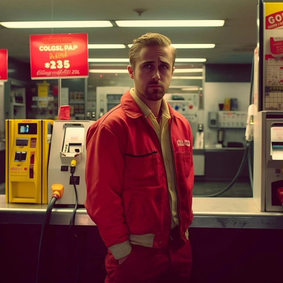 Ryan Gosling (La La Land) Is Good Kenough To Be A Gas Station Employee
