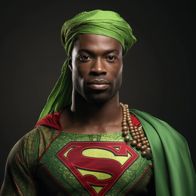 The Nigerian Version Of Superman With The Iconic Green Palette