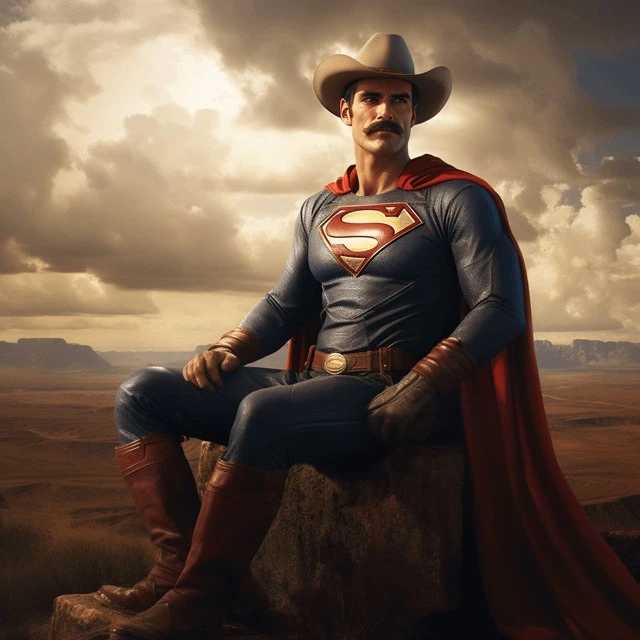 Cowboy Superman Has A Really Glorious Mustache