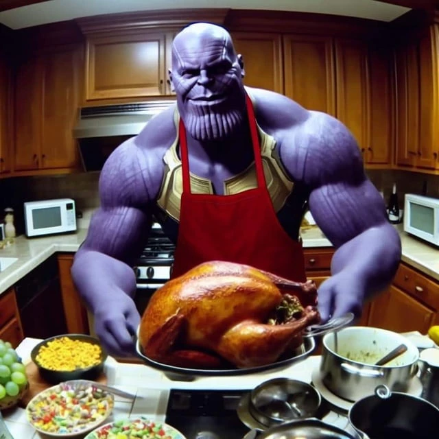 Since The Avengers Tower Is Under Maintainance, This Year The Team Decides To Crash Thanos’ House For Thanksgiving Instead