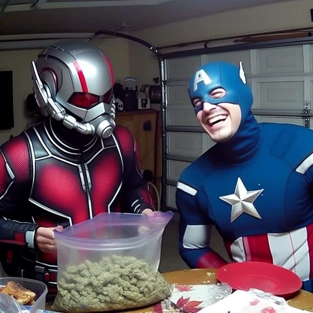Captain America And And-Man Are Having Fun With A Bag Of Who-Knows-What