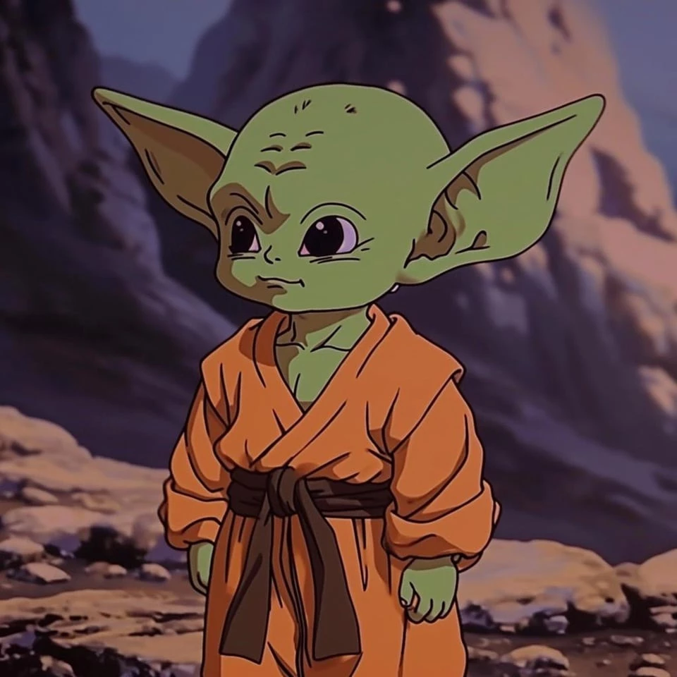 And Here We Have Baby Yoda, Wearing Son Goku’s Favorite Uniform When He Was A Kid