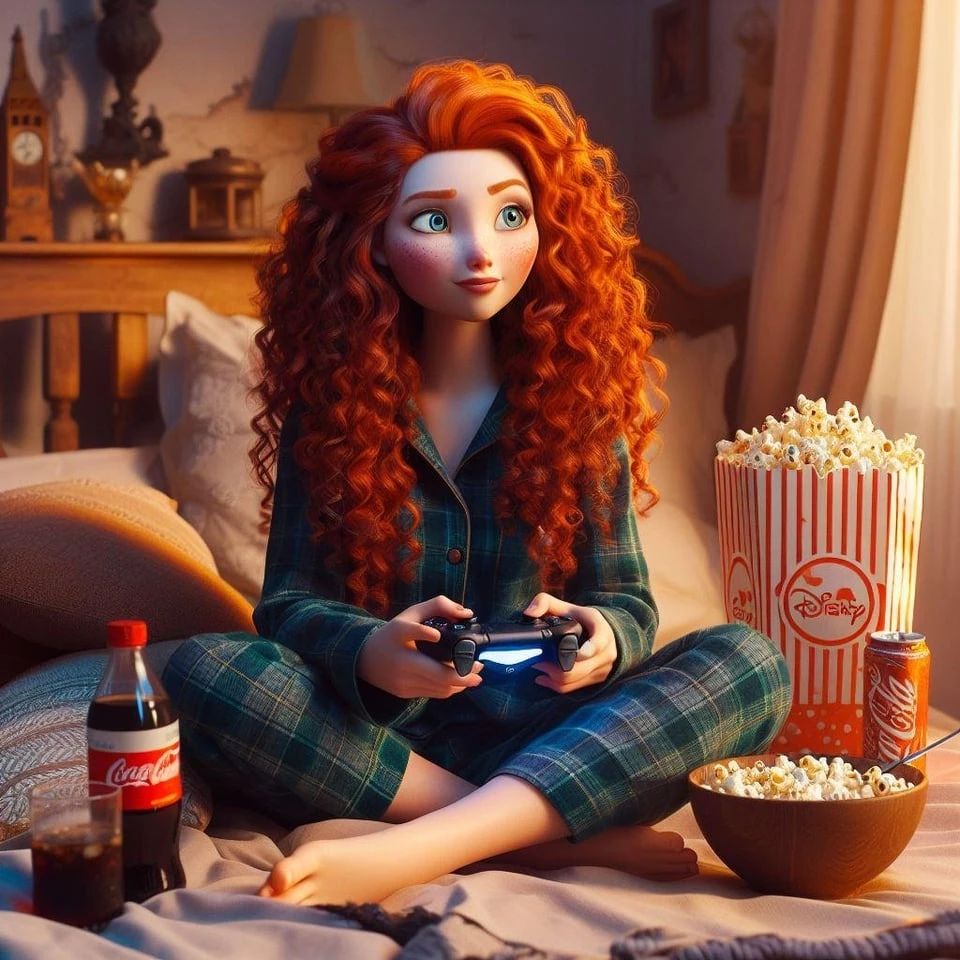 And Finally, We Have Merida, Who’s Consuming An Incredible Amount Of Junk Food While Playing