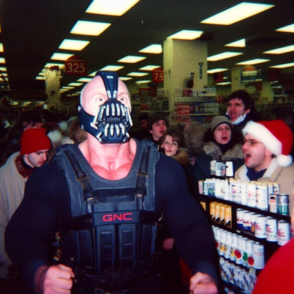 Meanwhile, Bane Is Causing A Mess In The Supermarket Queue