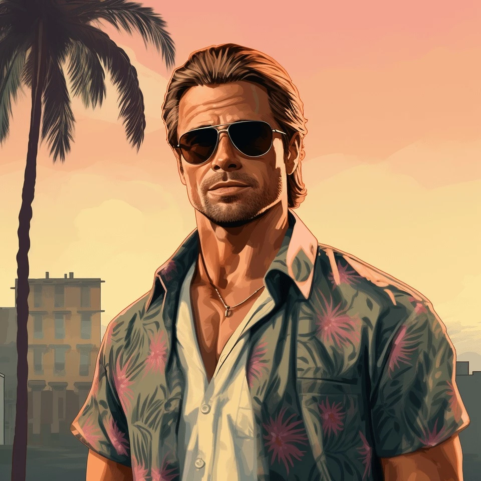 Brad Pitt With A Bermuda T-Shirt That Screams: “Miami!”