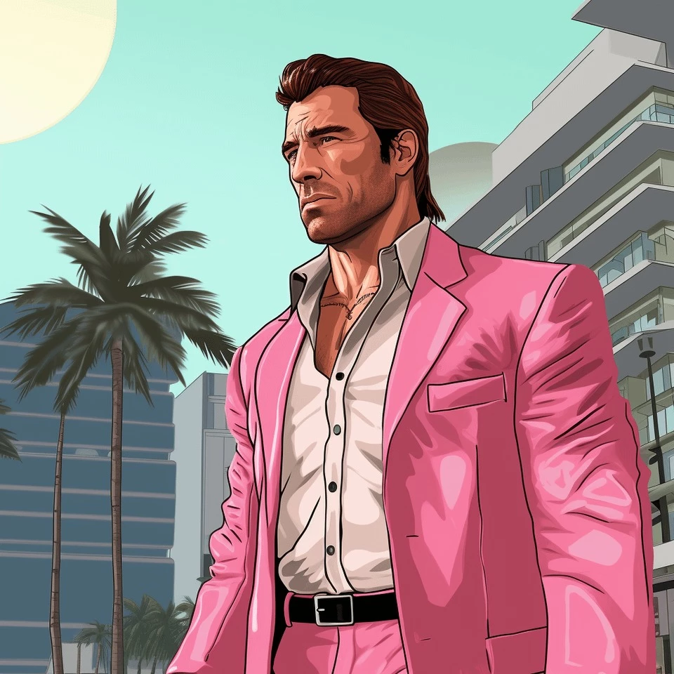 In This Angle, John Travolta Looks Like Sonny From The Vice City Game