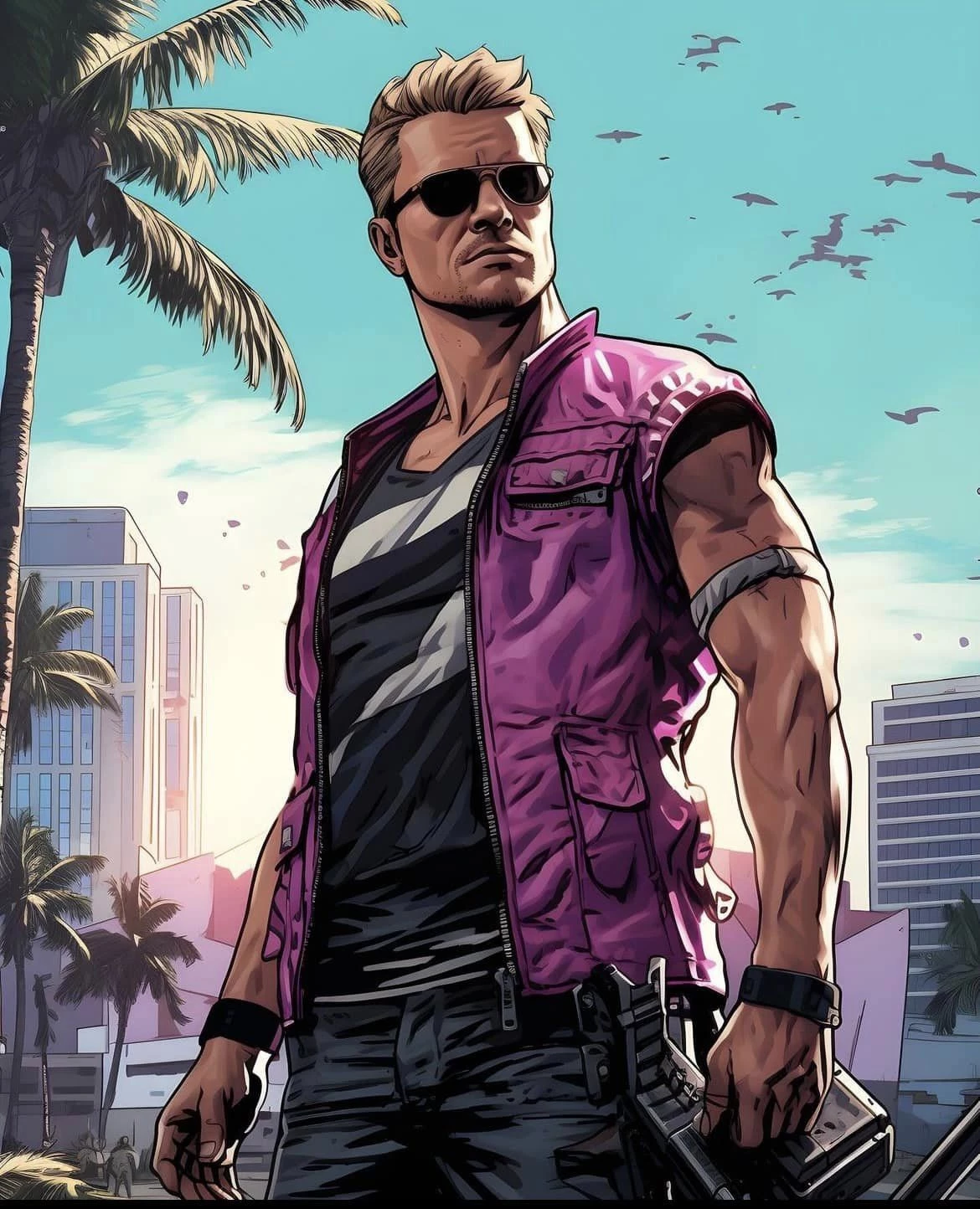 And Last But Not Least, Hawkeye, With A Badass Denim Jacket To Fit In The Atmosphere