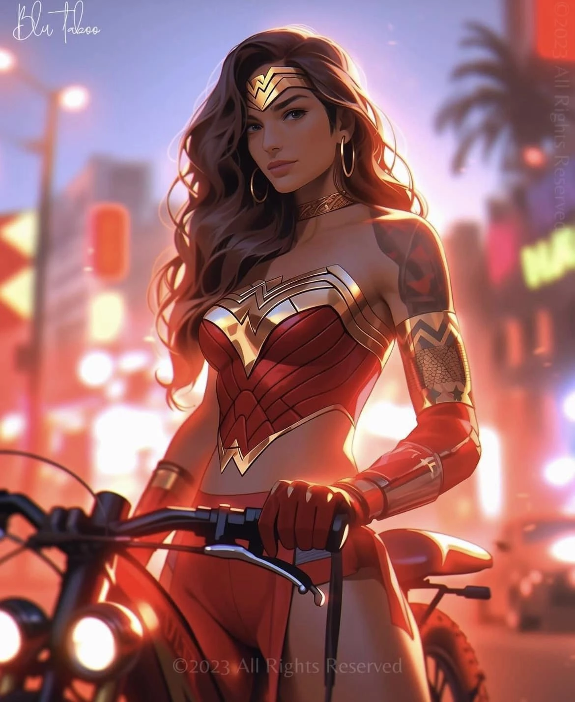 Meanwhile, Wonder Woman Decided To Blend In And Finds Herself A Nice Ride