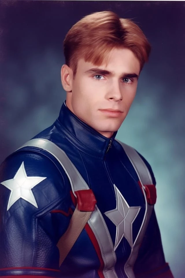 Steve Rogers/Captain America, Also Dons His Star-Spangled Suit To The Photo Session