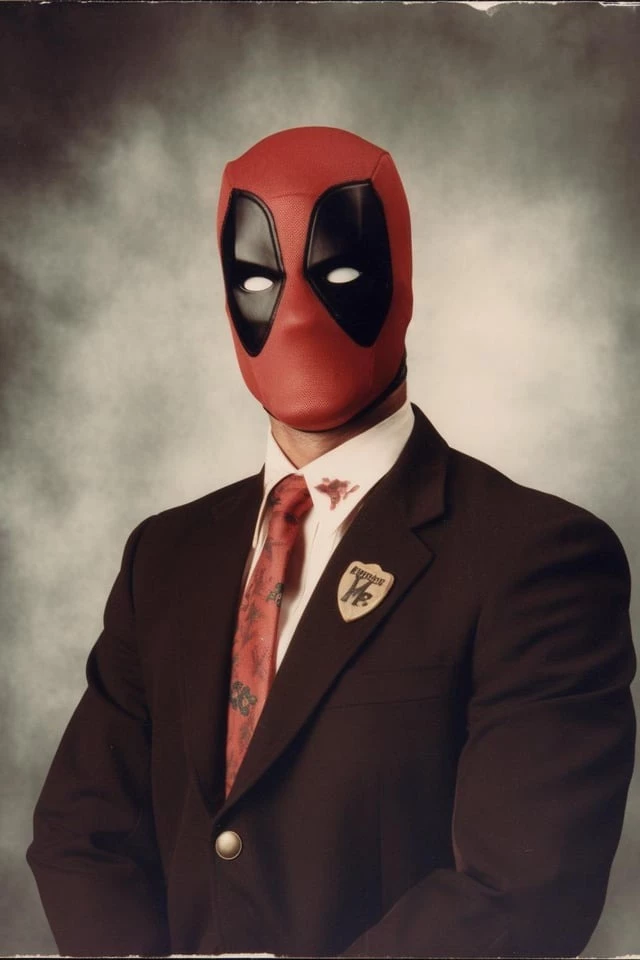 And Last But Not Least, We Have Principal Deadpool, With His Mask Still Comically Intact