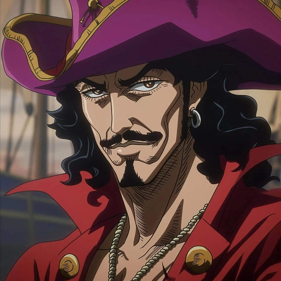 Meanwhile, Captain Hook Looks Like An Older Version Of Mihawk From One Piece