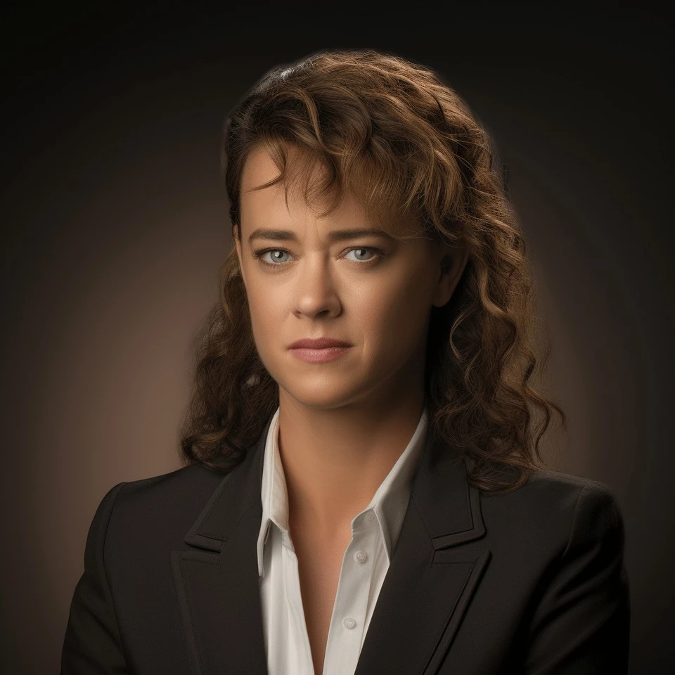 Tammy Hanks With The 90s Curly Hairstyle