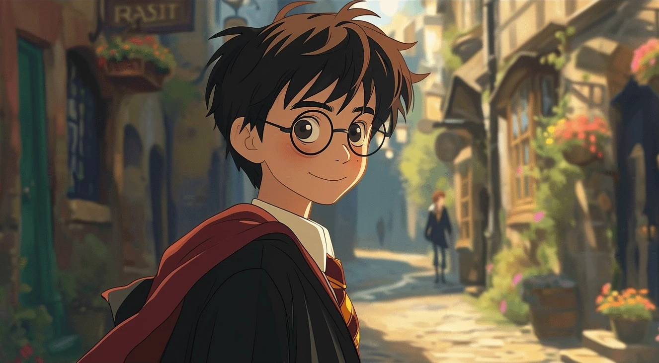 Harry Potter Is Walking On A Lovely Street That Resembles Kiki’s Delivery Service