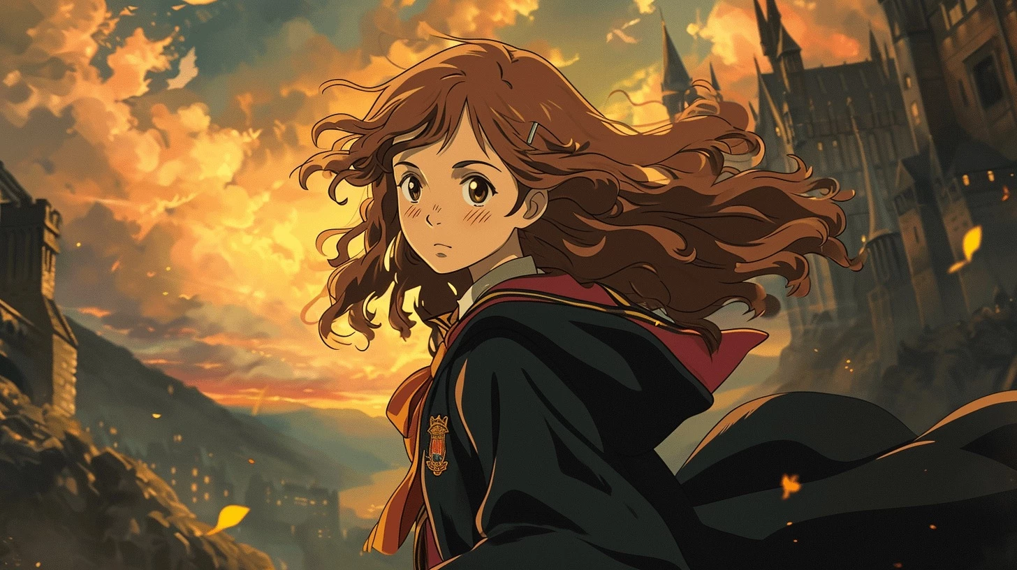 Hermione Is As Stunning As Always, With The Entire Hogwart As Her Background
