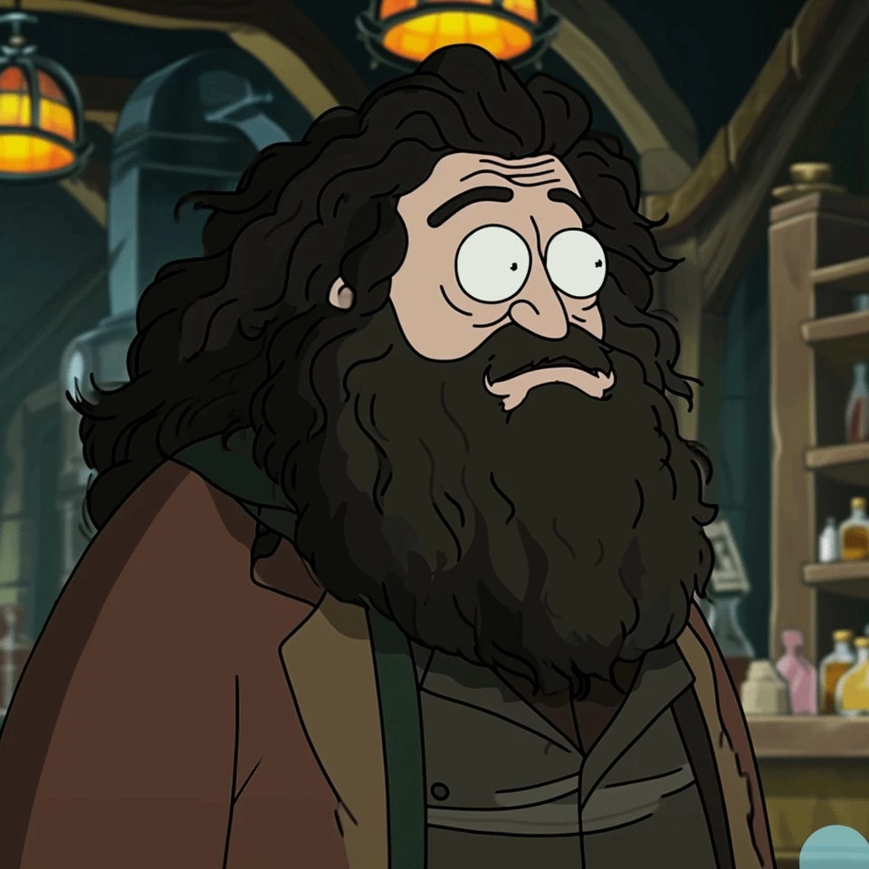 Rubeus Hagrid With Some Unexpectedly Big Eyes