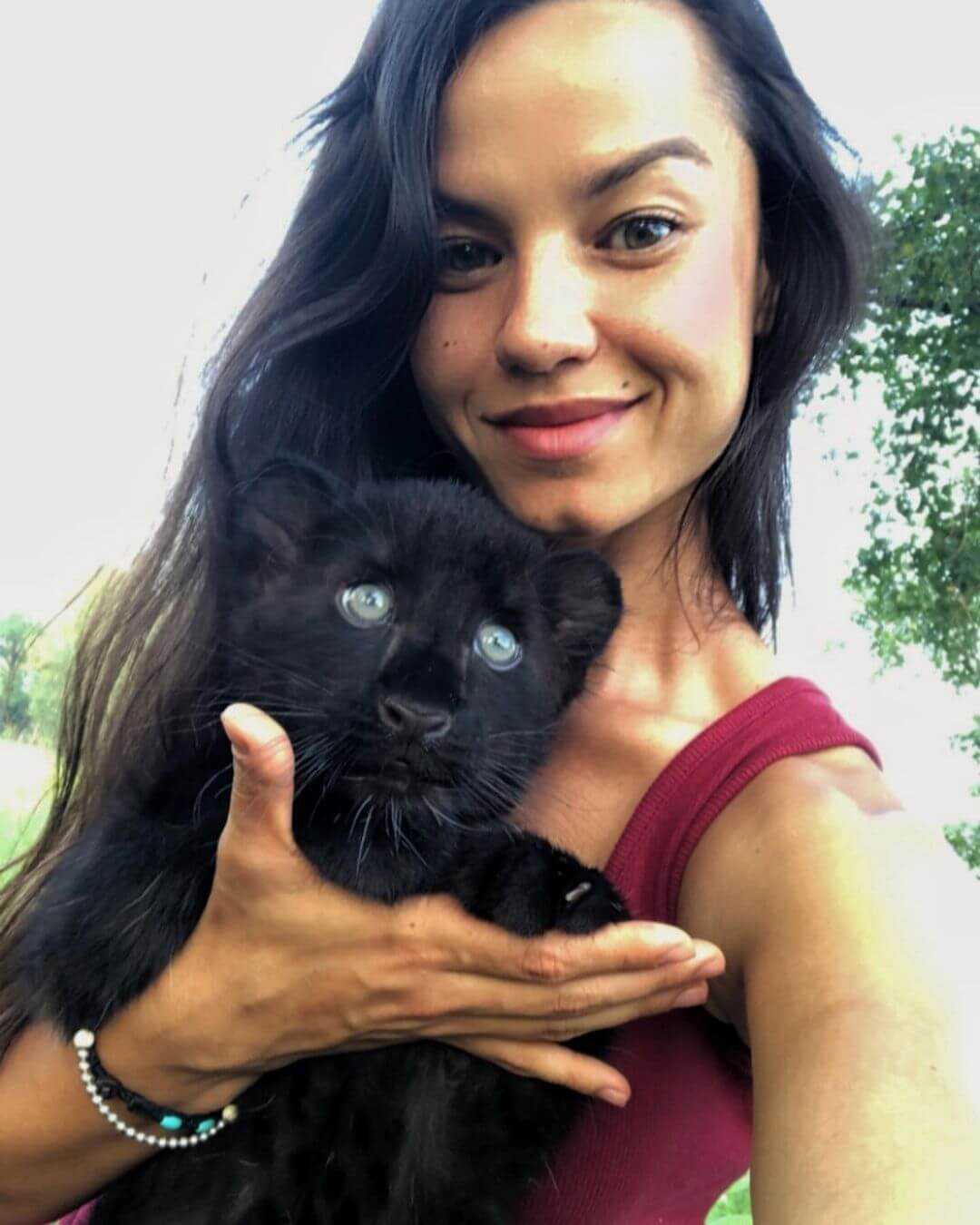 This leopard cub was adopted by humans