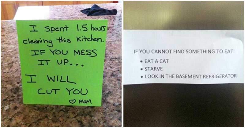 18 Of The Funniest Notes That Parents Left For Their Kids